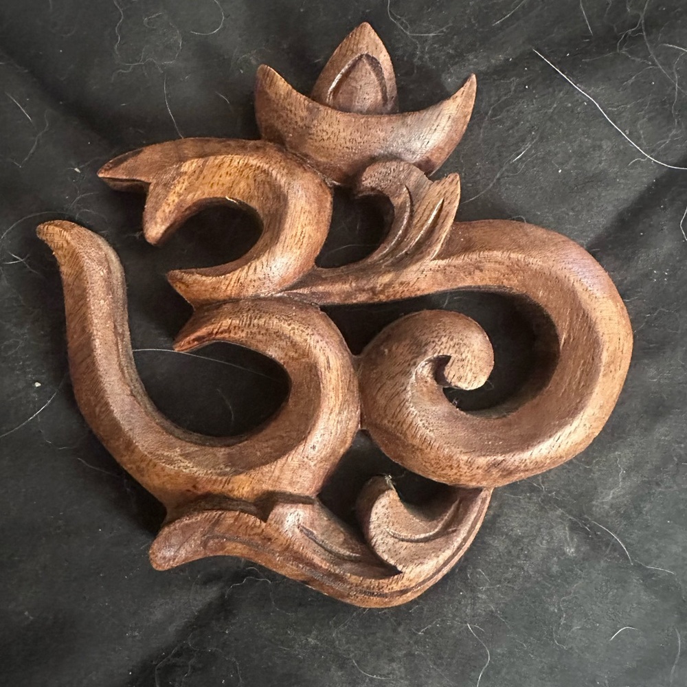 Ohm Hand Carved Wooden Wall Decor